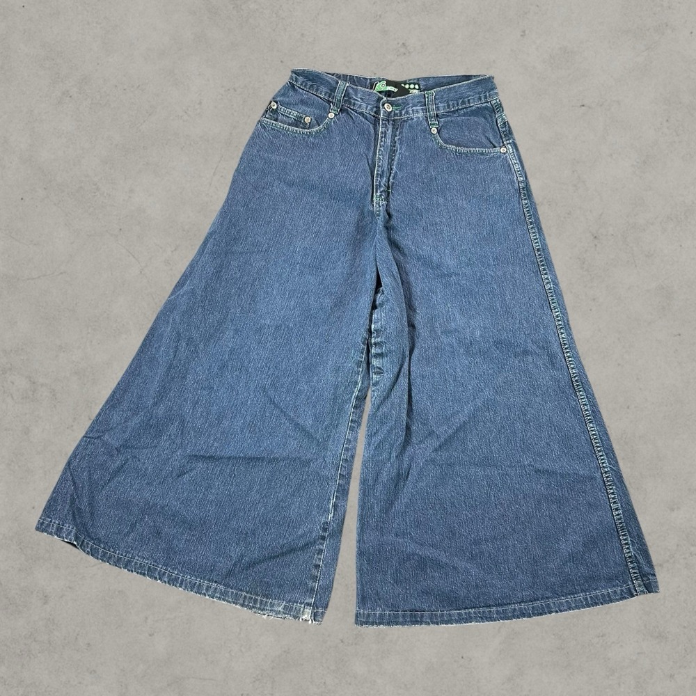 Kikwear Jeans Mens 30x28 blue Y2K Baggy Rave Vintage Wide Leg JNCO Style Skater